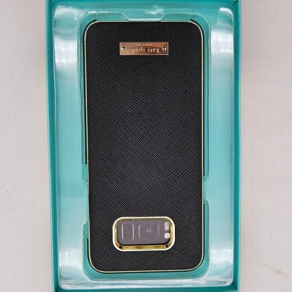 Kate Spade New York Phone Case Samsung Galaxy S8+ Black Wrap Faux Leather